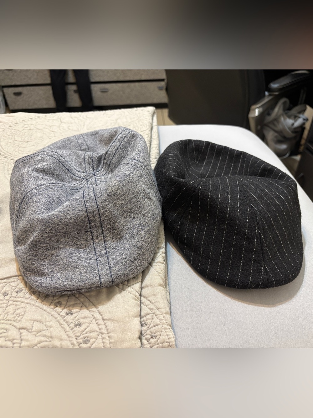 Bundle of 2 Driving Scally Golf Newsboy Caps - Black Dockers Light Blue Levi’s